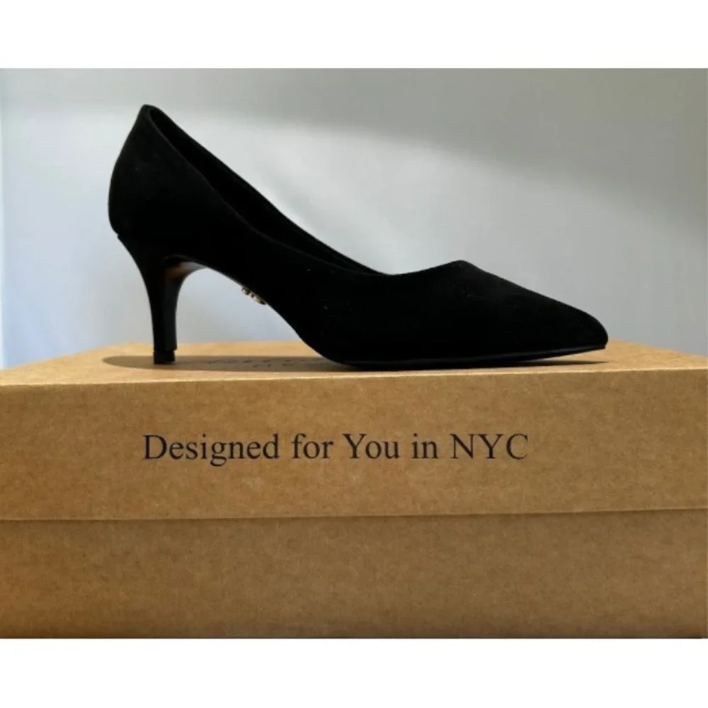 Antonia Saint NY Vicki Heels 60MM Black Ultra Suede, Size‎ 10